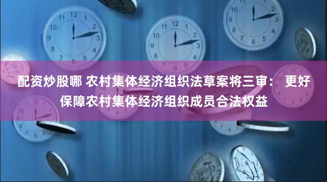 配资炒股哪 农村集体经济组织法草案将三审： 更好保障农村集体经济组织成员合法权益